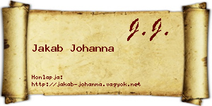Jakab Johanna névjegykártya